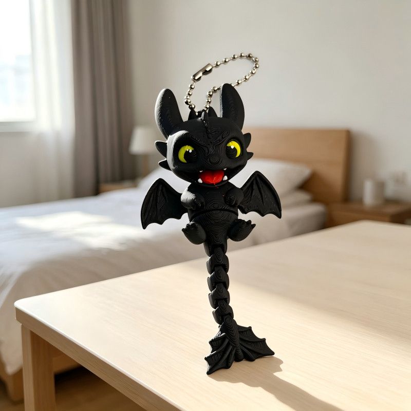 سلسلة مفاتيح تنين صغير بدون أس - مراجعة 3D Printing Dragon وسعره