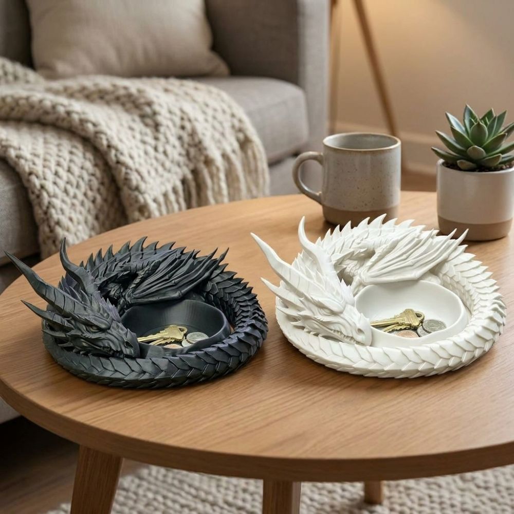 صينية تنين إبداعية بتصميم قوطي - مراجعة 3D Printing Ring Holder وسعره