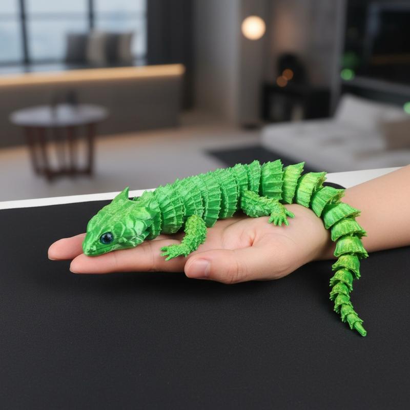 تمثال سحلية كرتوني ثلاثي الأبع - مراجعة 3D Printing Lizard وسعره
