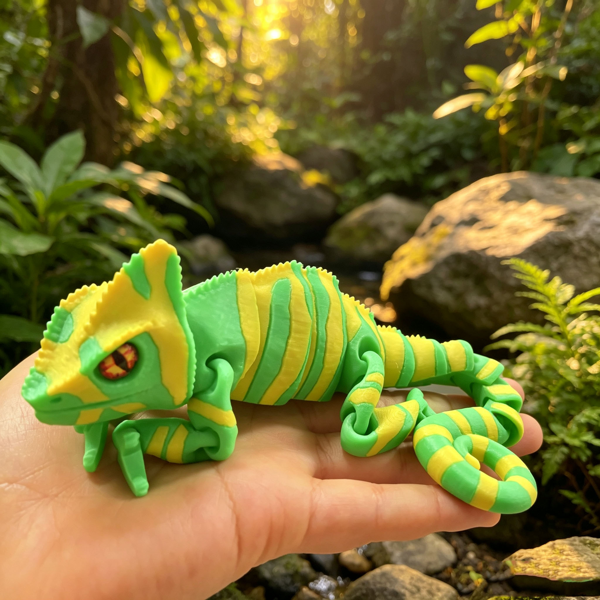 دمية شاميلون المفصلية المرنة ل - مراجعة 3D Printing Lizard وسعره