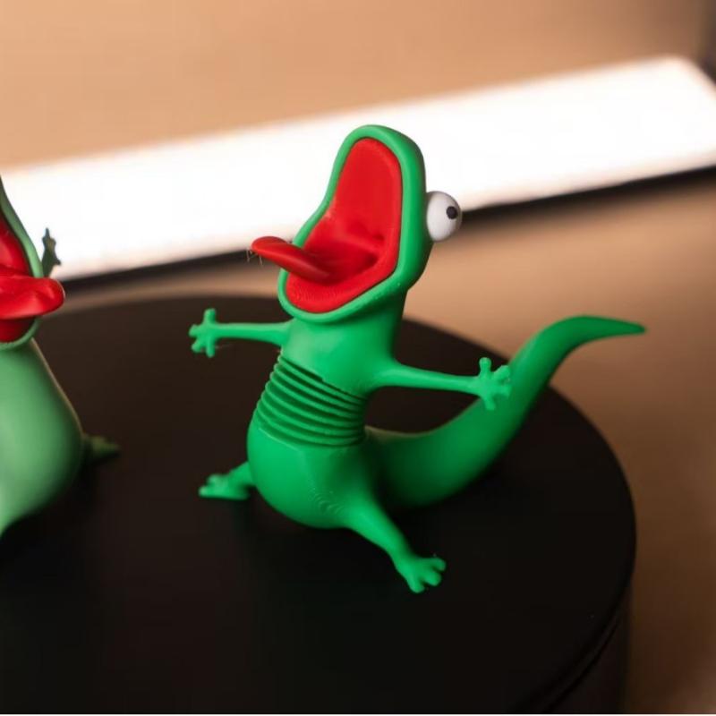 تمثال سحلية خضراء لطيفة مطبوع  - مراجعة 3D Printing Lizard وسعره